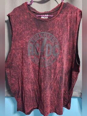 Official AC/DC High Voltage Mineral Wash Muscle Tank Top Shirt 2XL 2XG 50-52